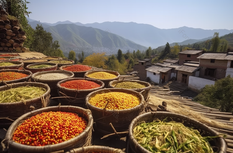 粮食食物晾晒房屋建筑生活风景彩色实景拍摄,高清,摄影图,摄影图片,图片大全,摄影图免费下载